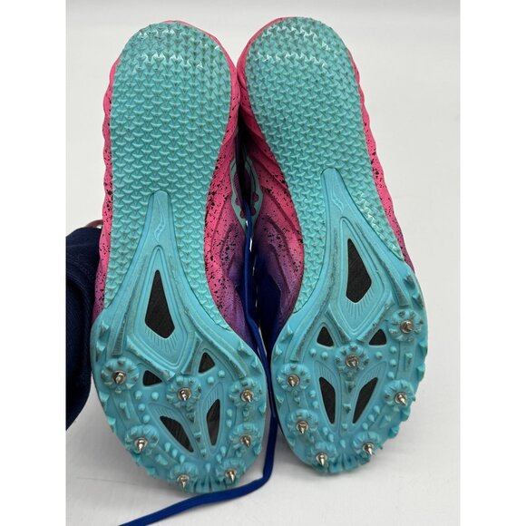 Saucony Women's Spitfire 5 Running Spikes Performance Shoes Size 9.5 Blue Pink - Picture 13 of 15